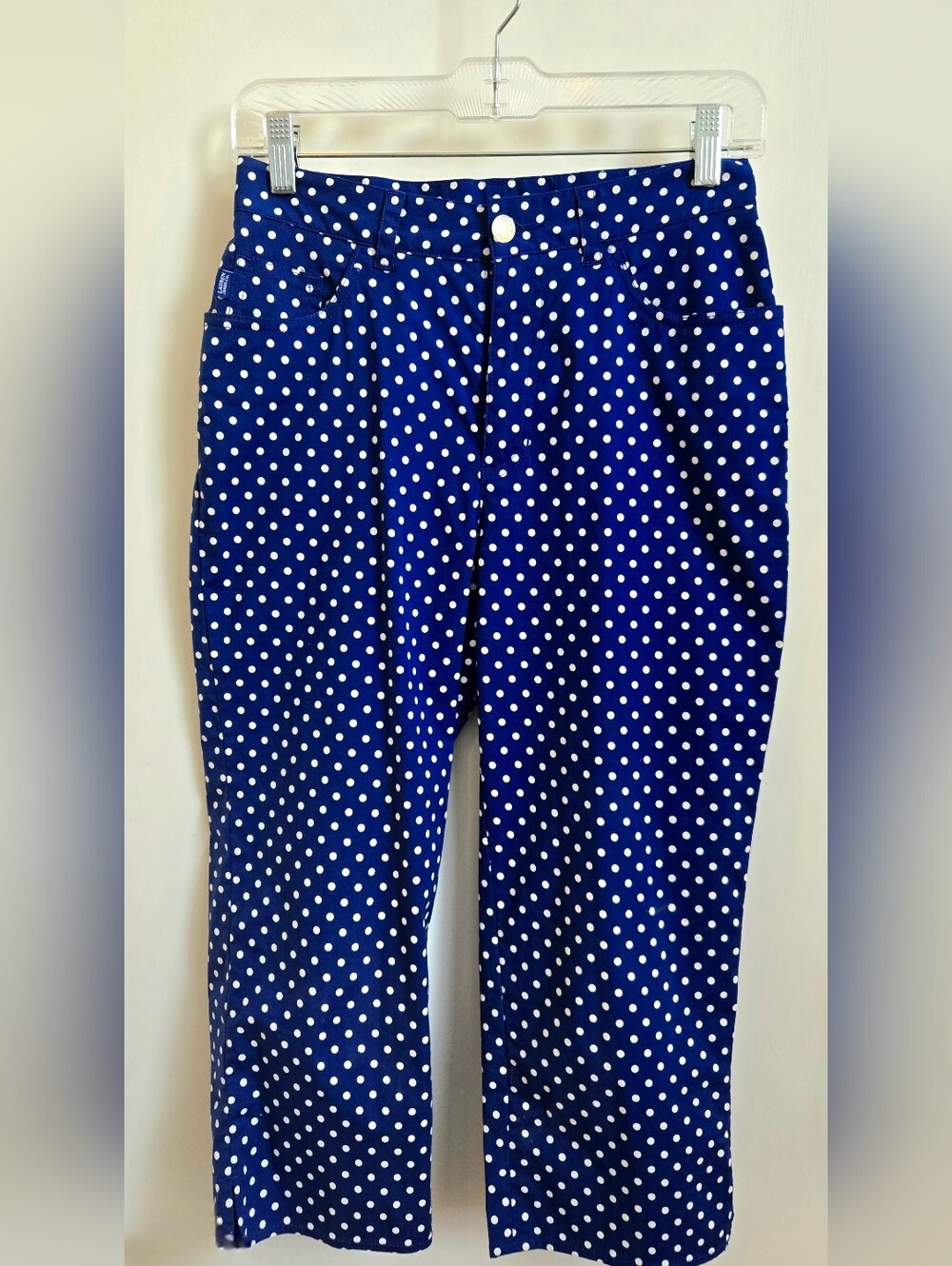 Ralph Lauren Navy Blue Polka Dot Pants